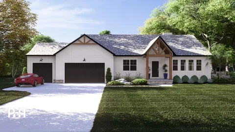The Cherrywood house plan, exterior view 1